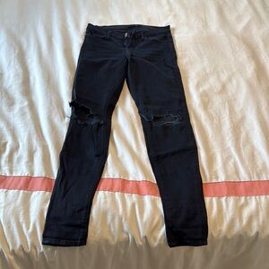 Distressed Black Denim Jeans - J. Brand